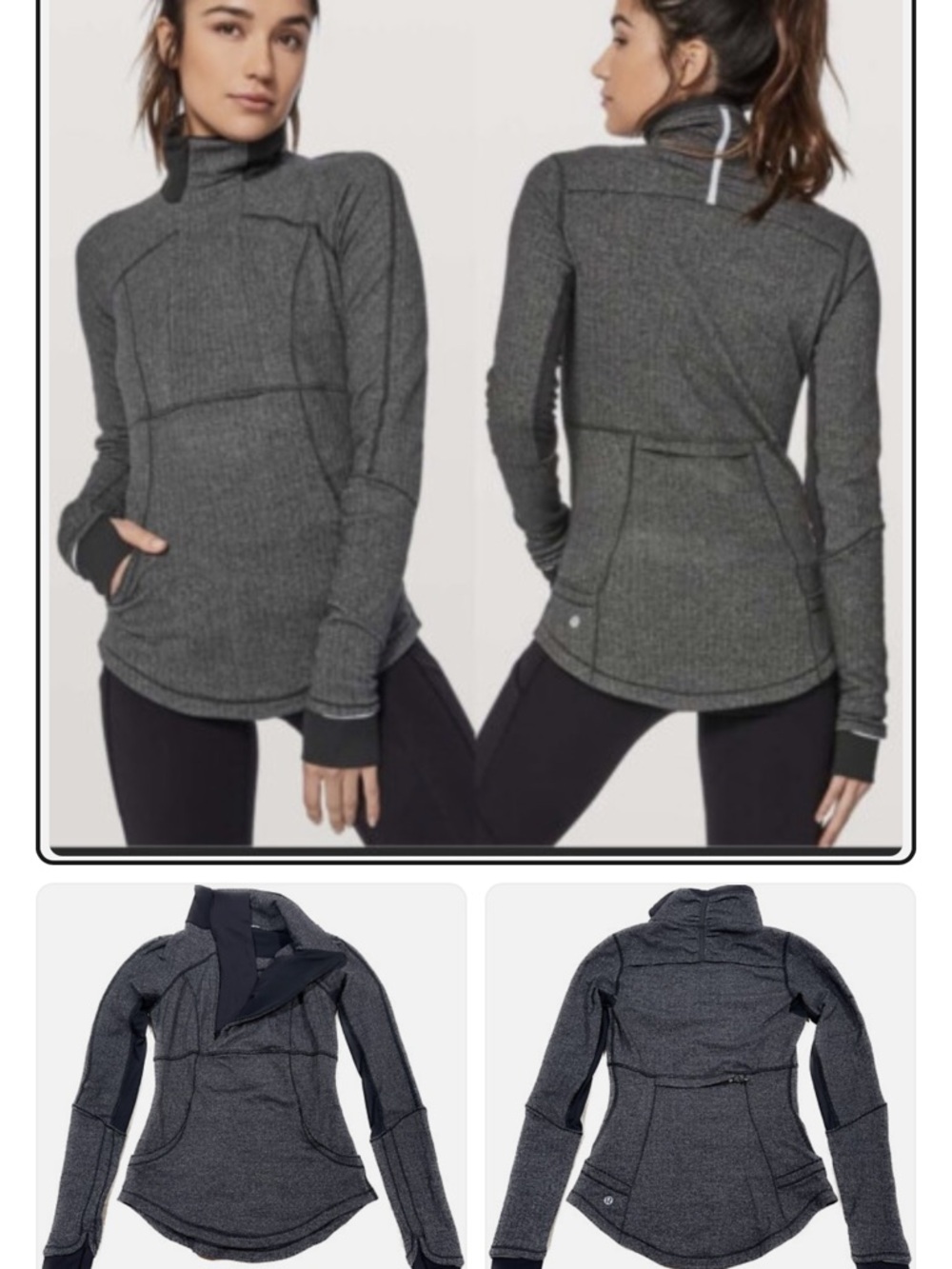 Lululemon Herringbone Baserunner quarter zip jacket size 4